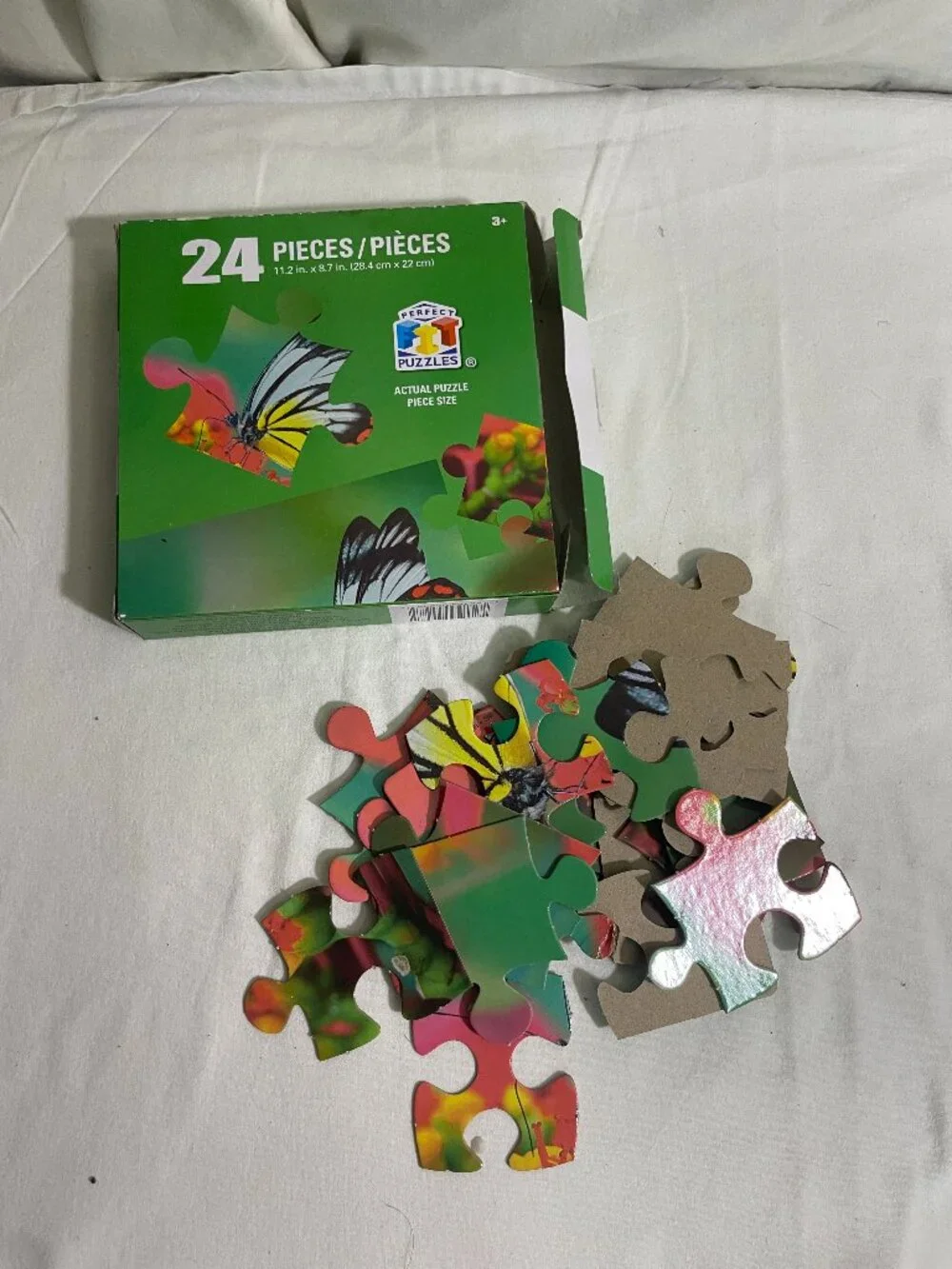 Perfect Fit Puzzles 24 Piece Butterfly Children's Jigsaw Puzzle Complete 11.2